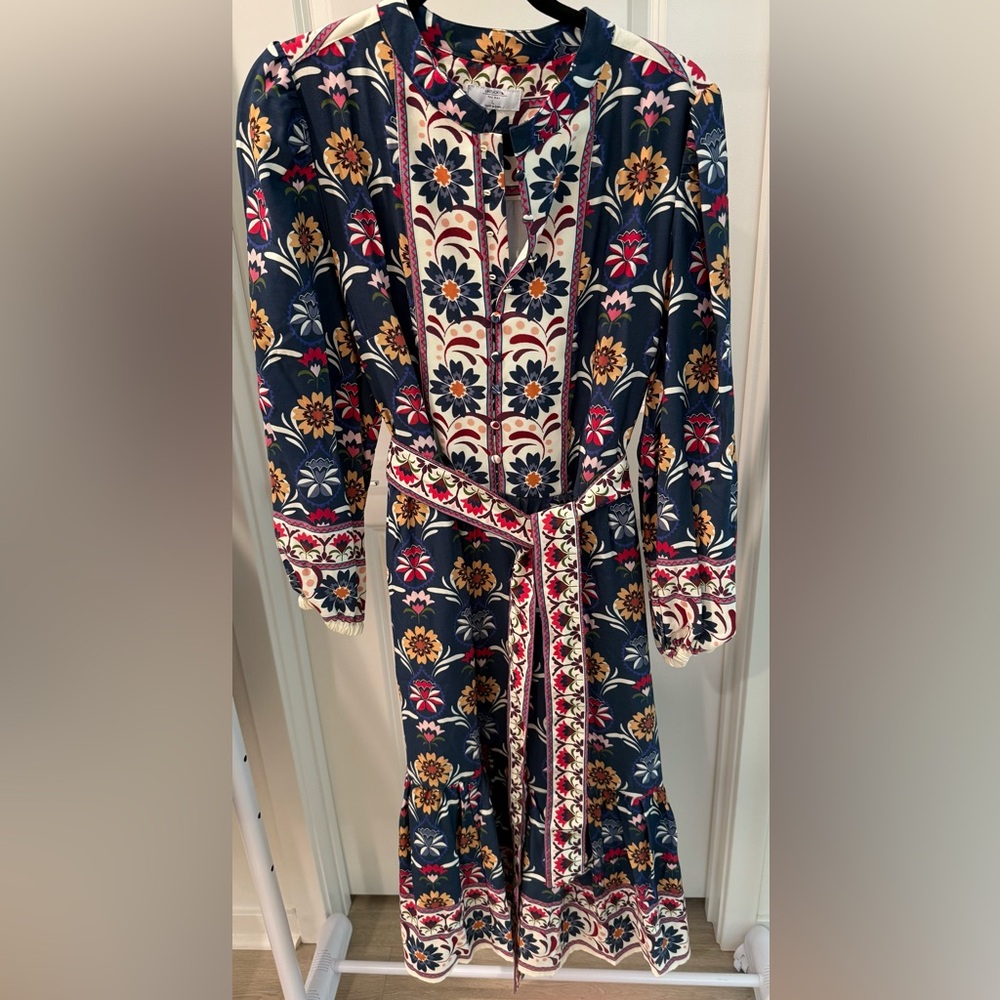 UNTUCKit Floral Midi Dress - Navy and Red